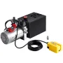 Hydraulic Pump, 6 Quart Hydraulic Power Unit, Double Acting Dump Trailer Pump, 0.91 GPM Flow Rate, 3200 PSI Max Relief Pressure,