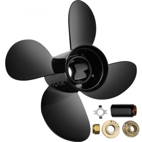 Outboard Propeller, Replace for OEM 48-8M8026630, 4-Blade 10.3" x 13" Aluminumâ€‚Boat Propeller, Compatible with Mercury "