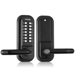 Mechanical Keyless Entry Door Lock, 14 Digit Keypad, Embedded Outdoor Gate Door Locks Set with Keypad and Handle, Water-proof