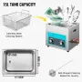 15L Ultrasonic Cleaner Jewelry Cleaner with Heater Timer for Jewelry Cleaning Knob Control Eyeglass Rings Dentures Music Instrum