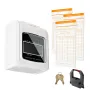 Time Card Time Clock Attendance Recorder with 102 Cardboard Cards 1 Badge Tape Timetable Arrival Departure 3 Teams 6 Punches/Day