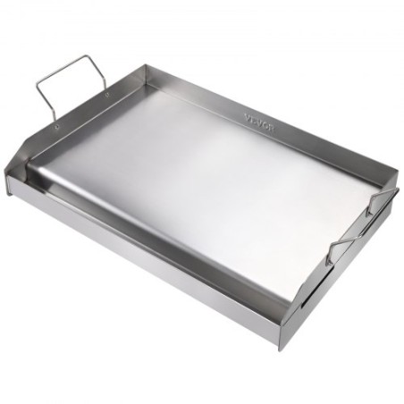 Stove Top Griddle, 23.5"x16" Pre-Seasoned Stainless Steel Griddle, Rectangular Double Burner Griddle Pan, Non-Stick Family Pan