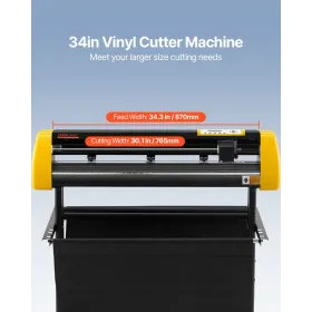 34 "Vinyl Cutter/Plotter Sign Cutting Machine Software 3 Blades LCD Screen