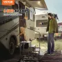 RV Steps, 4-Step RV Stairs, 440 LBS/199.6 kg Load Capacity, Thickened Carbon Steel, With Handrail, Non-Slip Steps for Safe Entry