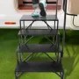 RV Steps, 4-Step RV Stairs, 440 LBS/199.6 kg Load Capacity, Thickened Carbon Steel, With Handrail, Non-Slip Steps for Safe Entry