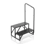 RV Steps, 2-Step RV Stairs, 440 LBS/199.6 kg Load Capacity, Thickened Carbon Steel, With Handrail, Non-Slip Steps for Safe Entry