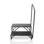 RV Steps, 2-Step RV Stairs, 440 LBS/199.6 kg Load Capacity, Thickened Carbon Steel, With Handrail, Non-Slip Steps for Safe Entry