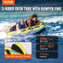 Towable Tube for Boating, 1-3 Riders Inflatable Towable Tube with Bumper Fins, 510 lbs Water Sport Towable Tubes for Boats to Pu