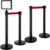 Crowd Control Barriers Line Dividers 4pcs sorte poler med en tegnramme