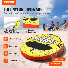 Towable Tube for Boating, 1-3 Riders Inflatable Boat Tubes and Towables, 510 lbs, 63" Round Water Sport Towable Tubes for Boats 