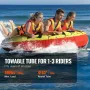 Towable Tube til sejlsport, 1-3 ryttere oppustelige bådrør og
