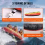 Towable Tube for Boating, 1-3 Riders Inflatable Boat Tubes and Towables, 510 lbs, 63" Round Water Sport Towable Tubes for Boats 