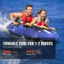 Towable Tube for Boating, 1-2 Riders Inflatable Boat Tubes and Towables, 340 lbs, 51.8" Round Water Sport Towable Tube for Boat 