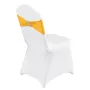 Stretch Spandex Folding Chair Covers, Universal Fitted Chair Cover with Chair Sashes, Removable Washable Protective Slipcovers, 