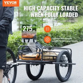 Cykelfragt trailer, 275 lbs belastningskapacitet, tunge