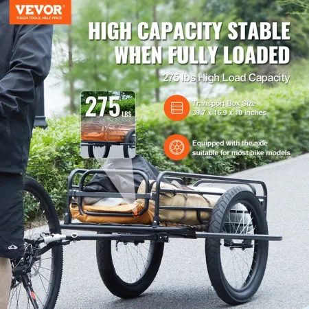 Cykelfragt trailer, 275 lbs belastningskapacitet, tunge
