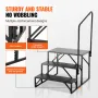 RV Steps, 3-Step RV Stairs, 440 LBS/199.6 kg Load Capacity, Thickened Carbon Steel, With Handrail, Non-Slip Steps for Safe Entry