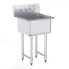 Stainless Steel Prep & Utility Sink, 1 Compartment Free Standing Small Sink Include Faucet & legs, 21"x41" Commercial Single