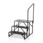 RV Steps, 3-Step RV Stairs, 440 LBS/199.6 kg Load Capacity, Thickened Carbon Steel, With Handrail, Non-Slip Steps for Safe Entry