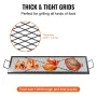 X-Marks Fire Pit Grill Grate, Rectangle Cooking Grate, Heavy Duty Steel Campfire BBQ Grill Grid with Handle & Support X Wire, Po
