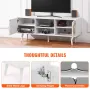 Rattan TV Stand, Boho TV Cabinet for 55 inch TV, Mid Century Modern TV Stand, Rattan TV Console with Adjustable Shelfs for Livin