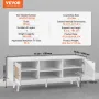 Rattan TV Stand, Boho TV Cabinet for 55 inch TV, Mid Century Modern TV Stand, Rattan TV Console with Adjustable Shelfs for Livin