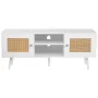 Rattan TV Stand, Boho TV Cabinet for 55 inch TV, Mid Century Modern TV Stand, Rattan TV Console with Adjustable Shelfs for Livin