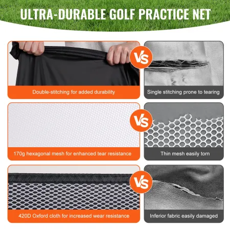 Golf Net, 10x7ft Golf Practice Net, Indoor Outdoor Home Golf Swing Training, Golf Hitting Aid Net with Target and Carry Bag, for