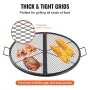 X-Marks Fire Pit Grill Grate, Foldable Round Cooking Grate, Heavy Duty Steel Campfire BBQ Grill Grid with Handle and Support X W
