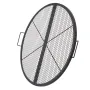 X-Marks Fire Pit Grill Grate, Foldable Round Cooking Grate, Heavy Duty Steel Campfire BBQ Grill Grid with Handle and Support X W