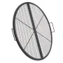 X-Marks Fire Pit Grill Grate, Foldable Round Cooking Grate, Heavy Duty Steel Campfire BBQ Grill Grid with Handle and Support X W