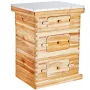 Bee Hive 30 Frame Bee Hives Starter Kit, Beeswax Coated Fir Wood, 2 Deep + 1 Medium Bee Boxes Langstroth Beehive Kit, Transparen