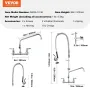 Commercial Faucet with Pre-Rinse Sprayer, 36" (91.4 cm) Height, 8" (20.3 cm) Center, 12" (30.5 cm) Swing Spout, Wall Mount Kitch