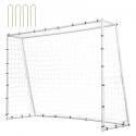 Soccer Rebound Trainer, 8x6FT Iron Soccer Training Equipment, Sports Football Rebounder Wall with Double-Sided Rebounding Net &