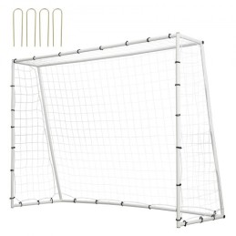 Soccer Rebound Trainer, 8x6FT Iron Soccer Training Equipment, Sports Football Rebounder Wall with Double-Sided Rebounding Net &