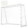Fodbold rebound træner, 8x6ft jern fodboldtræningsudstyr, sportsfodbold rebounder væg med dobbeltsidet rebounding net &