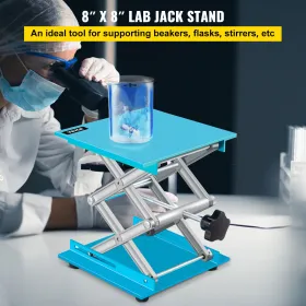 Lab Jack Stand, 8 "X 8" Aluminiumoxid Lab Lift Jack med 2,4 "-12" Justerbar højde, holdbar og stabil laboratoriesaks