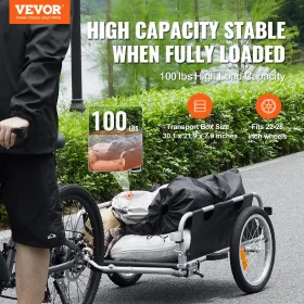 Cykelfragt trailer, 100 lbs belastningskapacitet, tung