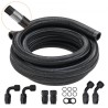 10AN Fuel Line Kit, 10 FT Fuel Hose Kit, 0.55" Nylon Stainless Steel Braided Fuel Line Oil/Gas/Diesel Hose End Fitting Kit,