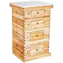 Bee Hive 40 Frame Bee Hives Starter Kit, Beeswax Coated Fir Wood, 2 Deep + 2 Medium Bee Boxes Langstroth Beehive Kit, Transparen