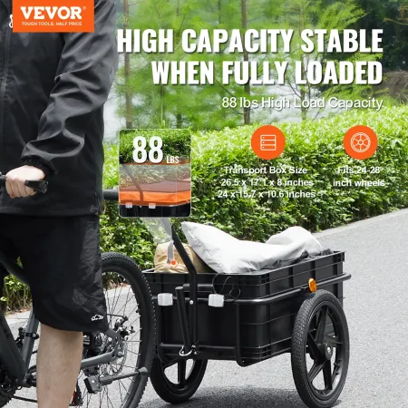 Cykelfragt trailer, 88 lbs belastningskapacitet, tung
