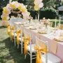 50 pcs Golden Stretch Spandex Stol Sashes Bows, Stol Slipcover