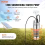 Solvandspumpe, 12V DC 120W nedsænket dyb brøndpumpe, max flow