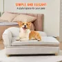 Pet Sofa, Dog Couch for Large-Sized Dogs and Cats, Soft Velvety Dog Sofa Bed, 110 lbs Loading Cat Sofa, White