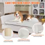 Pet Sofa, Dog Couch for Large-Sized Dogs and Cats, Soft Velvety Dog Sofa Bed, 110 lbs Loading Cat Sofa, White