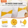 Stretch Spandex Chair Sashes, Chair Slipcover and Stretch Chair Sash with Round Buckle, Elastic Chair Bands, Fitting Wedding, Ho