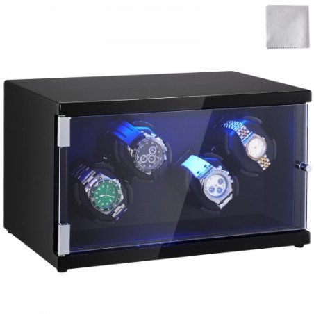 Watch Winder for 4 Automatic Watches with 2 Quiet Japanese Mabuchi Motors