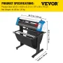 34-tommer semi-automatisk kontur vinylskærer plotter manuel