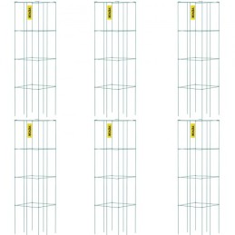 Tomatbure, 14,6 "x 14,6" x 39,4 ", 6 pakker firkantede plantestøttebure, grøn PVC-coated stål tomattårne ​​til klatring