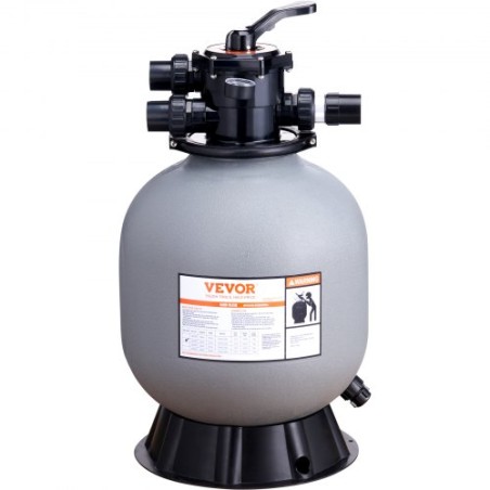 Sand Filter, 19-inch, Up to 45 GPM Flow Rate, Above Inground Swimming Pool Sand Filter System with 7-Way Multi-Port Valve,